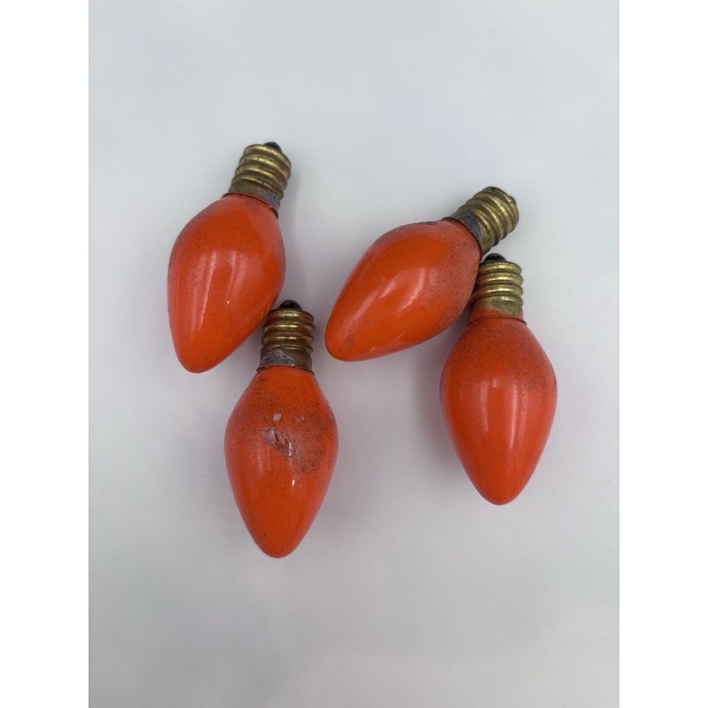 Orange Christmas Bulbs Replacement. Vintage.‎ All Work Perfectly.(2464)